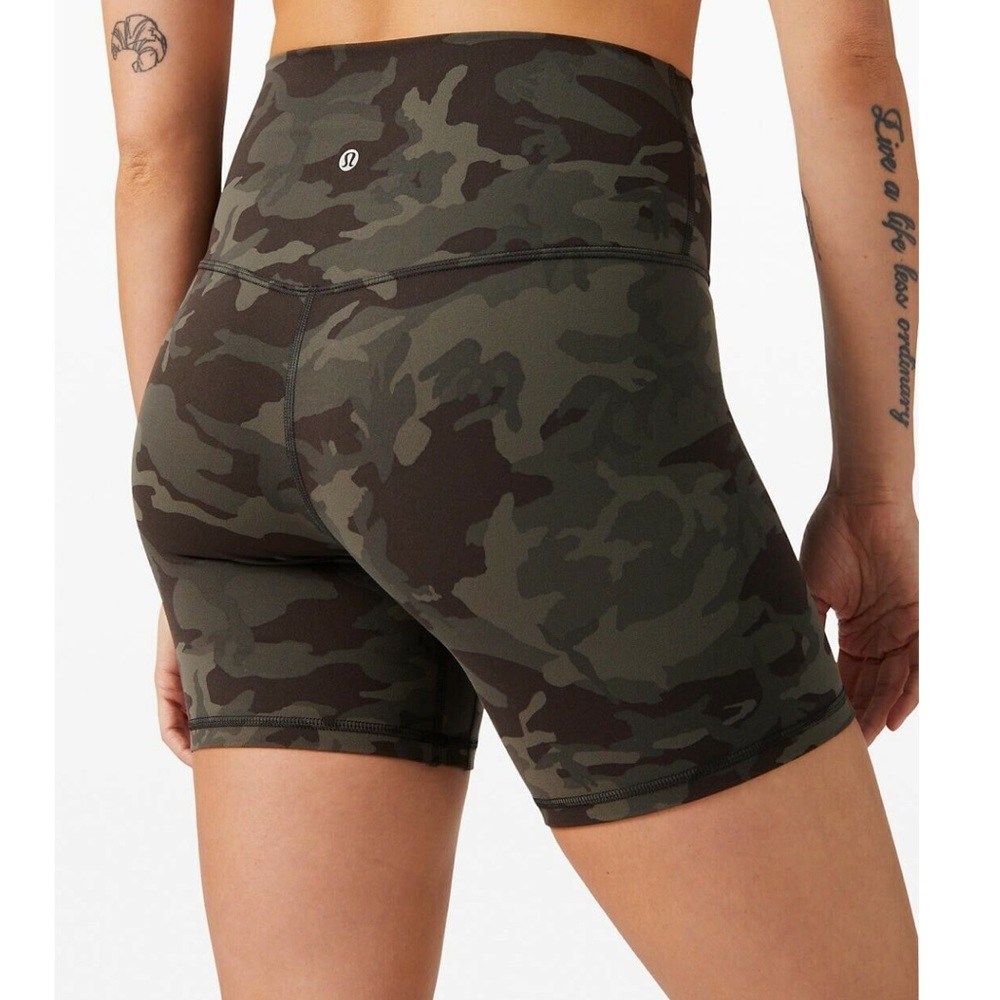 Green Camo Lululemon Align 5in